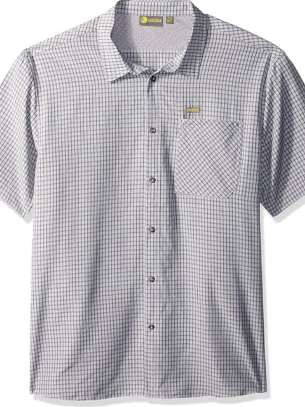 Solstice Men's Short Sleeve Plaid Gray  Button Down Shirt Size XL